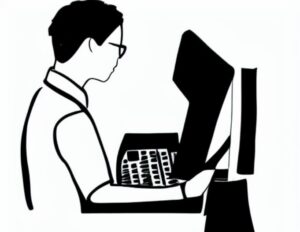 Student working on PC (AI generated)