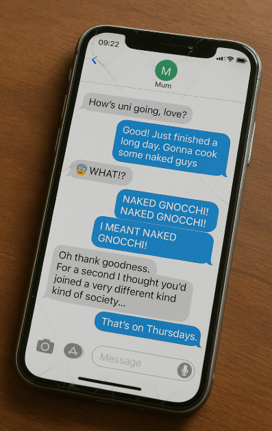 Funny iPhone conversation about gnocci